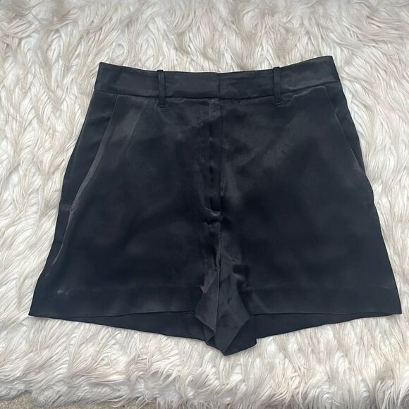 Intermix Exclusive Eden Black Satin Shorts - Picture 1 of 3
